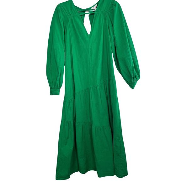 Asos Topshop Green Textured Poplin Chuck On Dress sz 2 - Picture 2 of 11